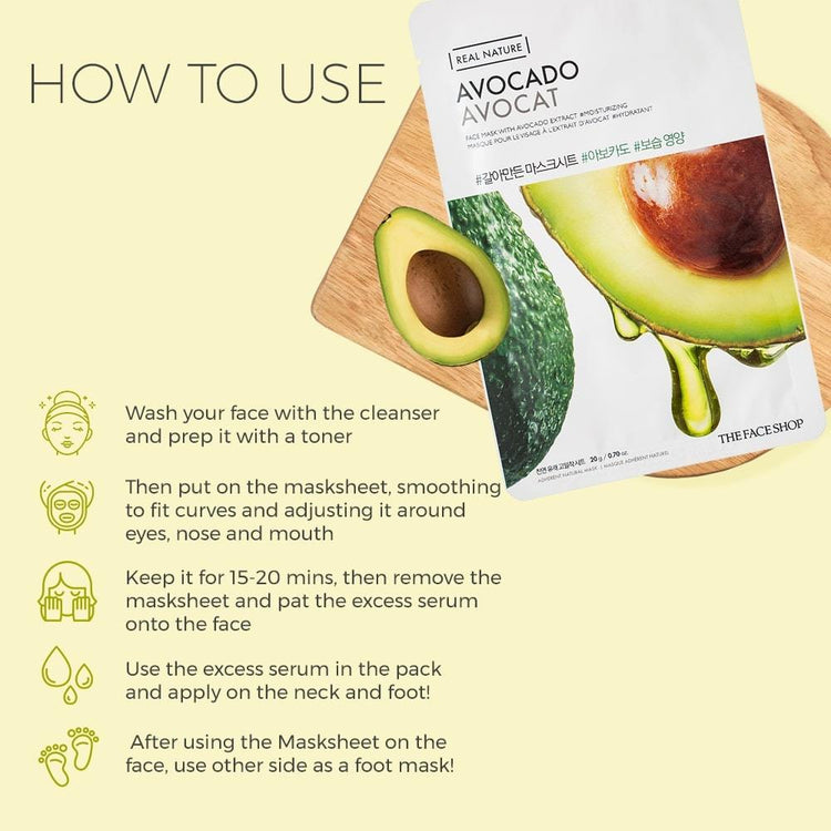 Face Mask - Real Nature AVOCADO