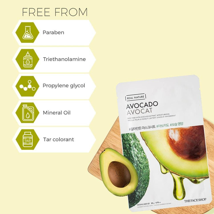 Face Mask - Real Nature AVOCADO