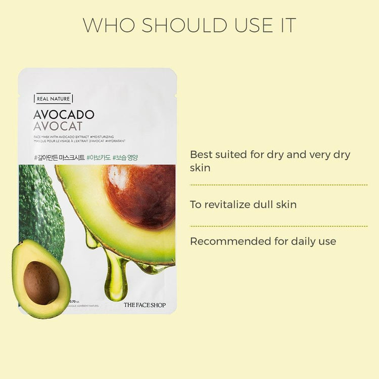 Face Mask - Real Nature AVOCADO