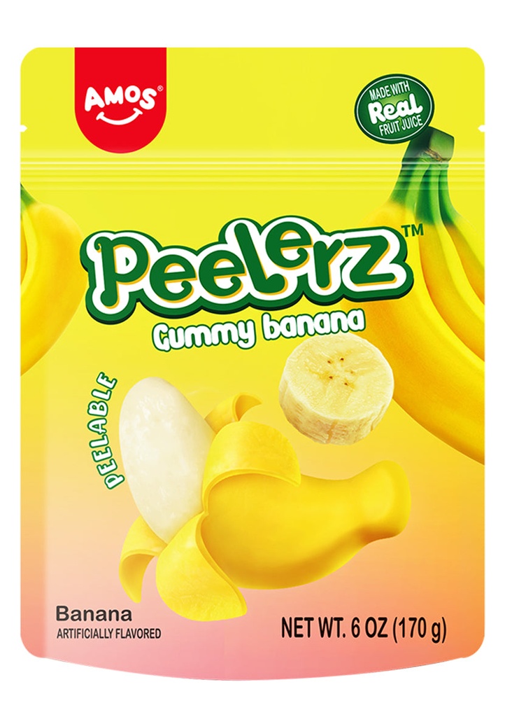 Amos Banana Peelerz Peelable Gummy Candy - 62 g 